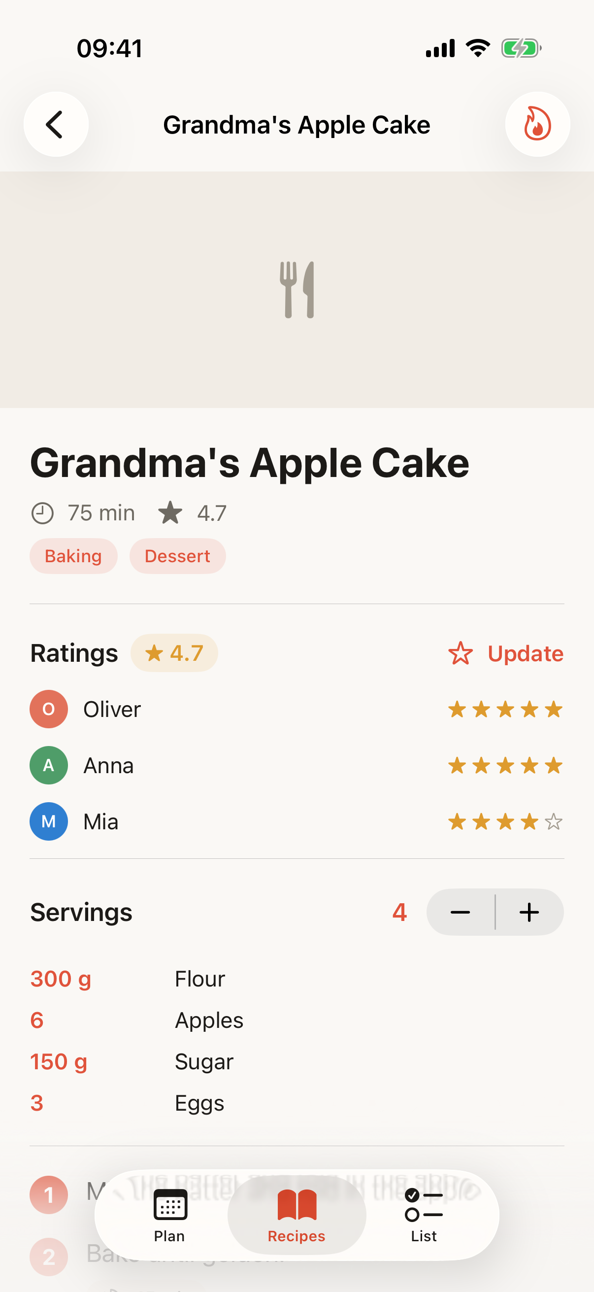 Import a recipe from a photo